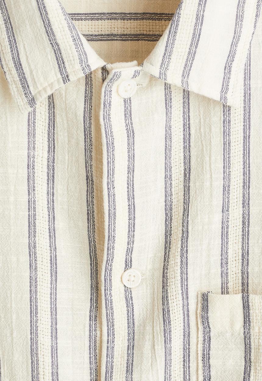 H&M - Regular fit short-sleeved shirt - white/striped