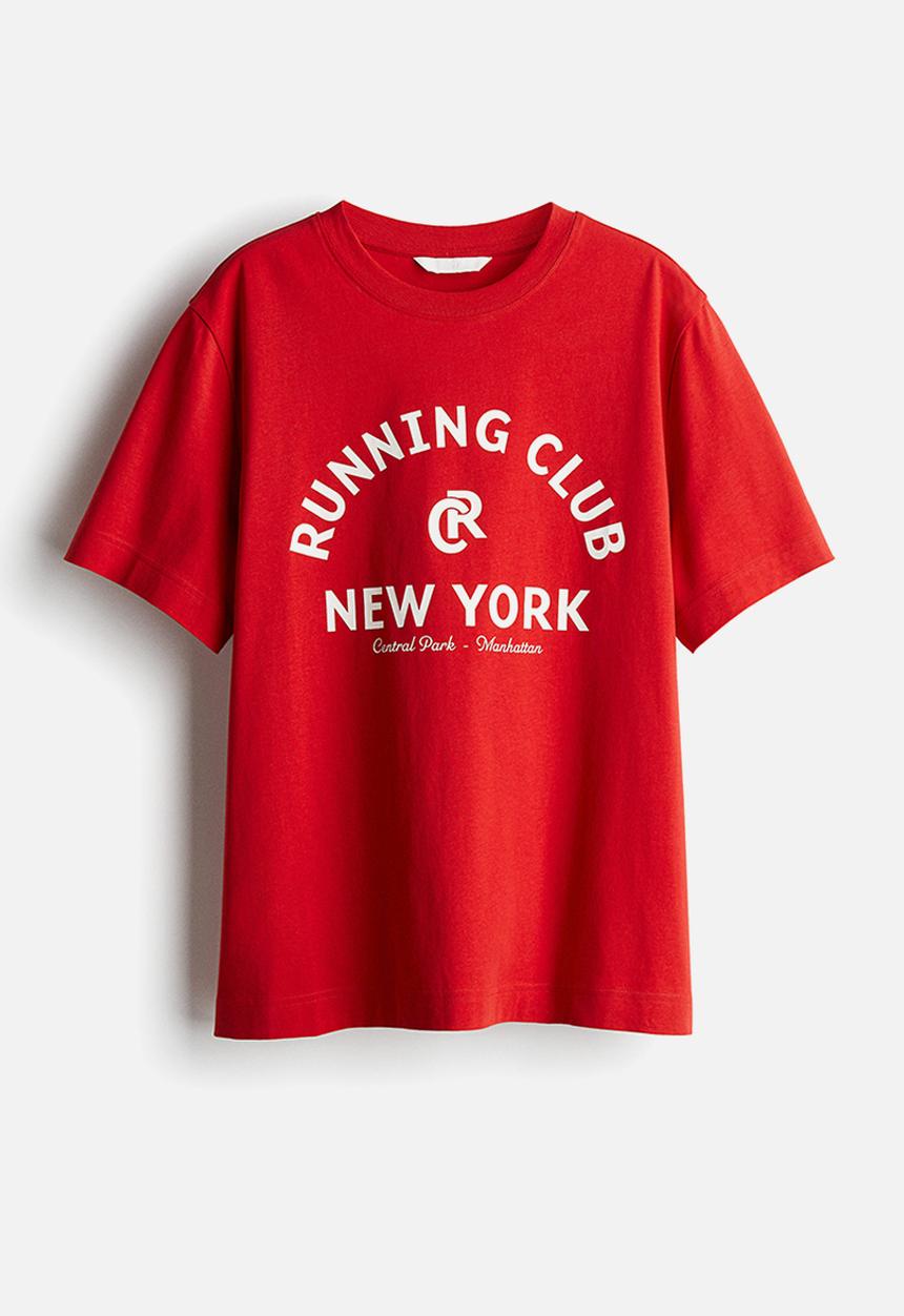 H&M - Printed t-shirt - red running club