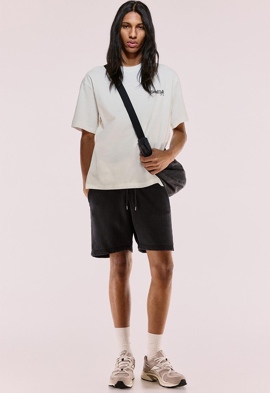 H&M - Loose fit printed T-shirt - white/small talk