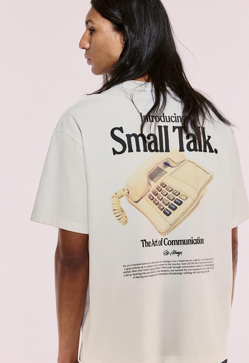 H&M - Loose fit printed T-shirt - white/small talk