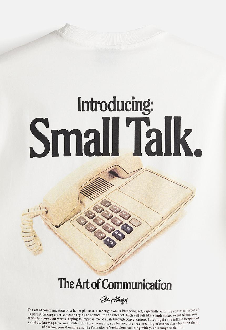 H&M - Loose fit printed T-shirt - white/small talk