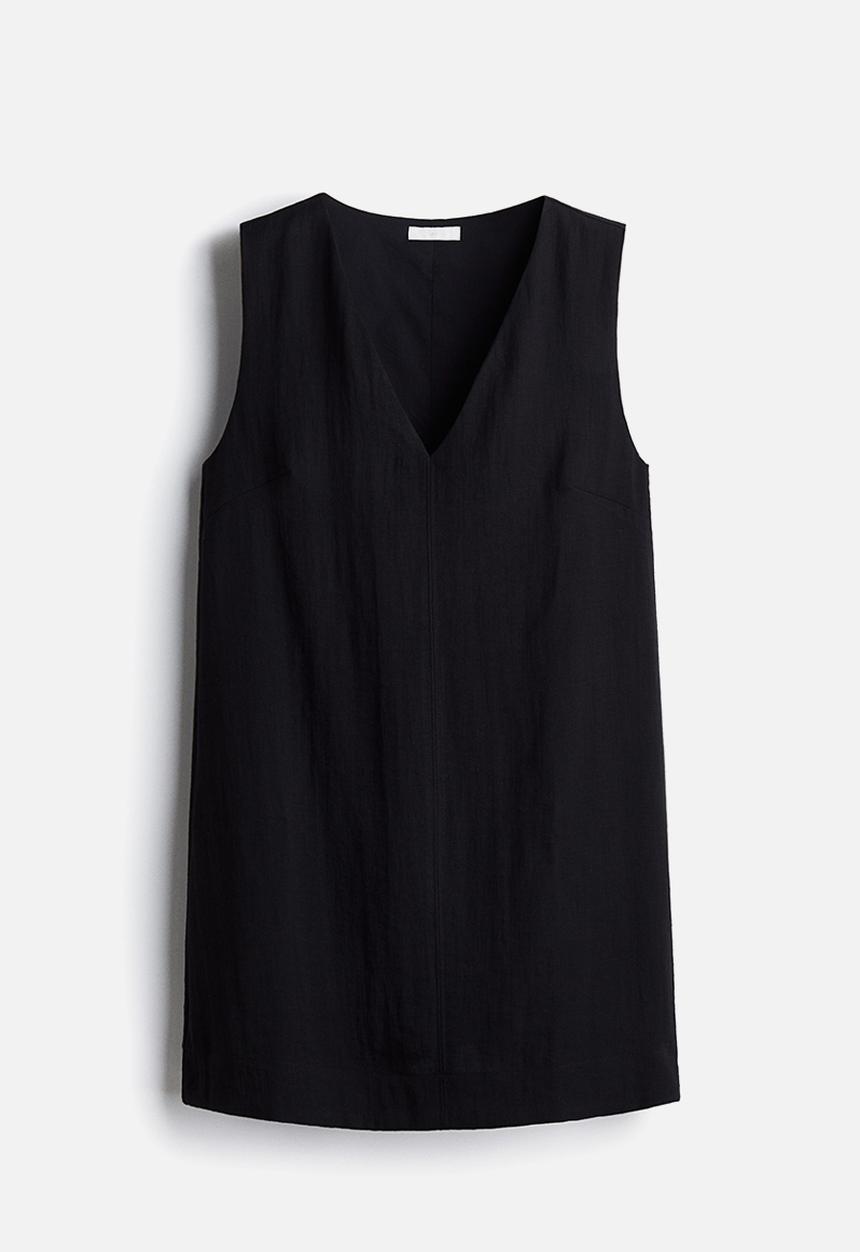 H&M - V-neck shift dress - black