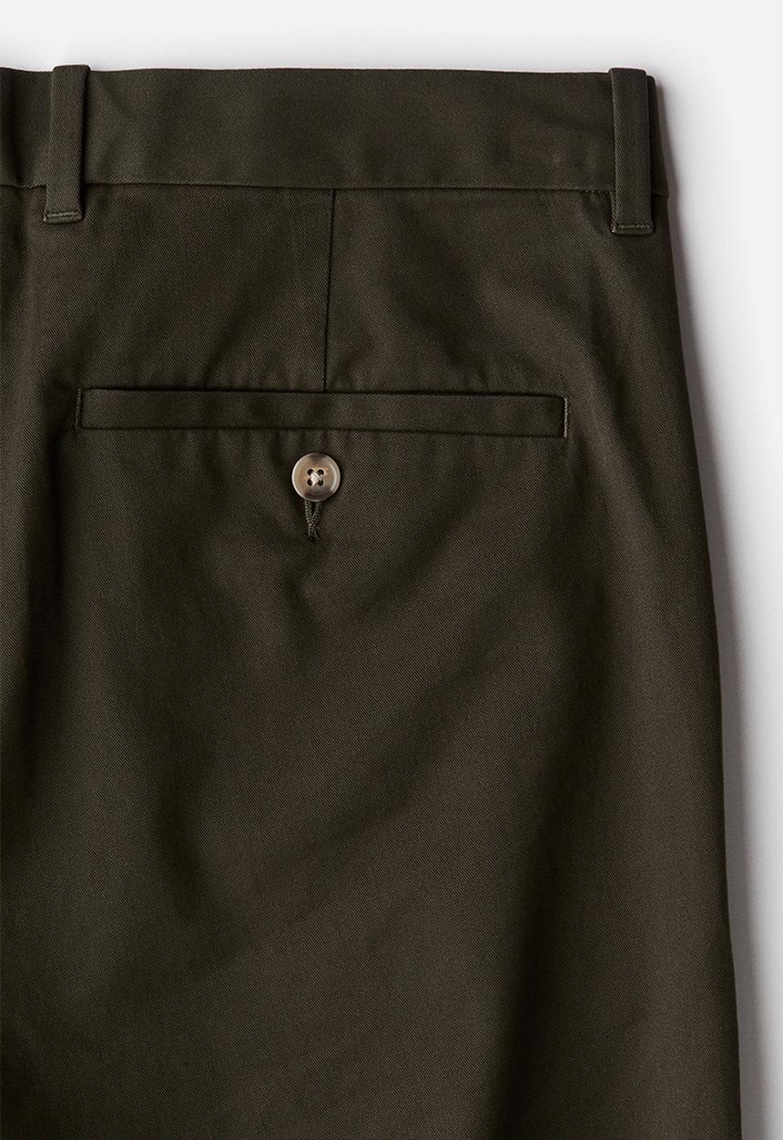 H&M - Slim fit cotton chinos - dark khaki green