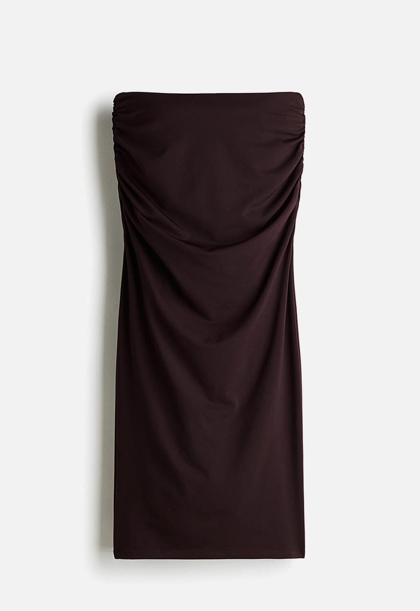 H&M - Draped skirt - dark burgundy