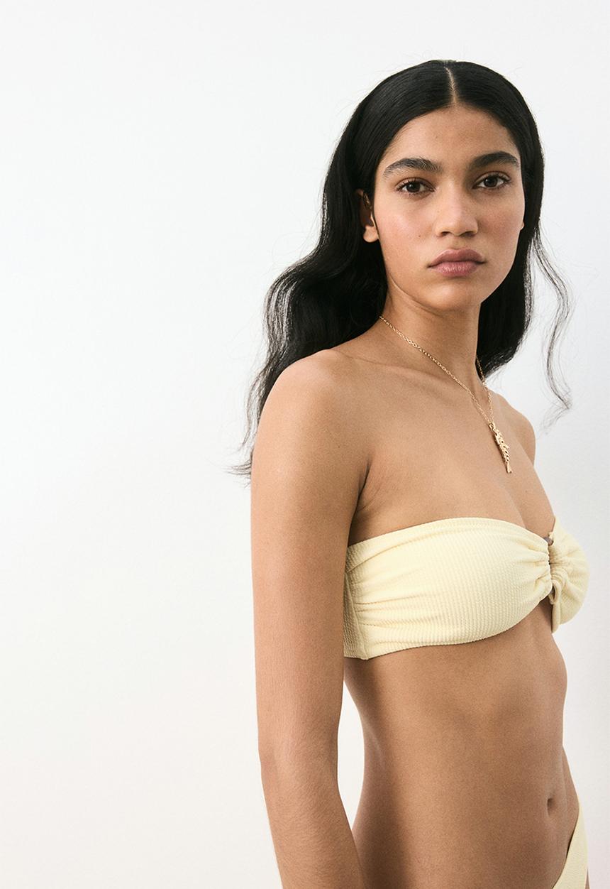 H&M - Padded bandeau bikini top - light yellow