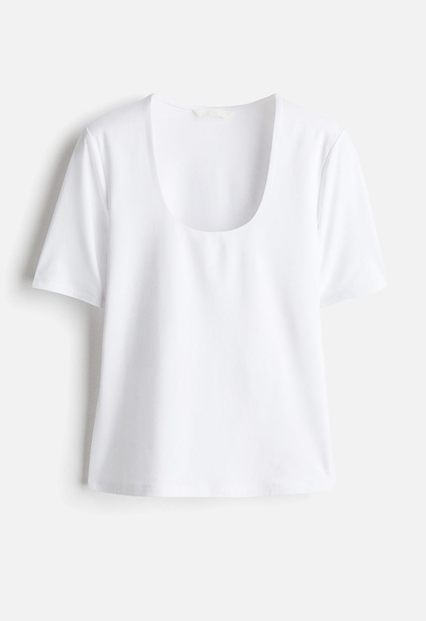 H&M - Square-neck top - white