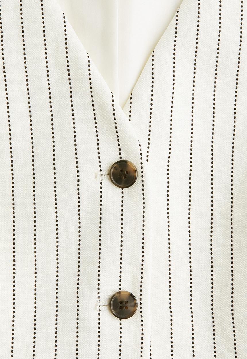 H&M - Short waistcoat - cream/striped