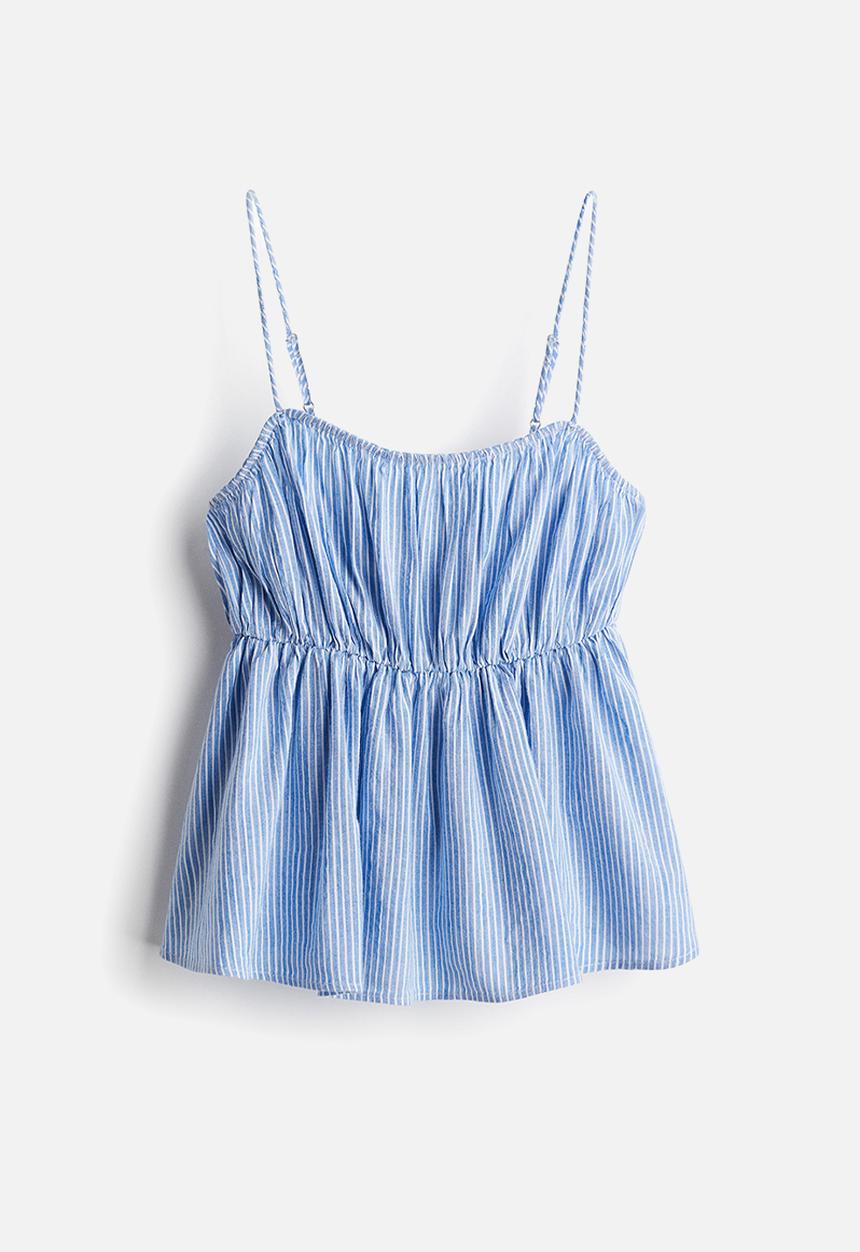 H&M - Peplum strappy top - blue striped