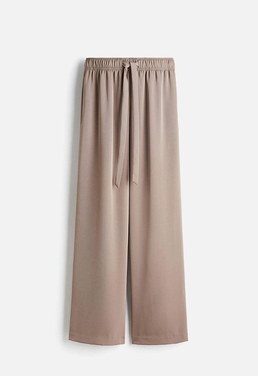 H&M - Drawstring twill trousers - mole