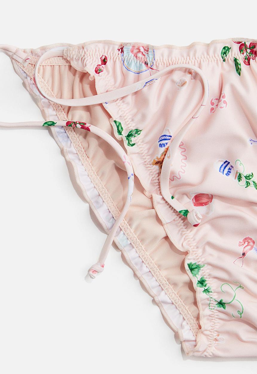 H&M - Tie tanga bikini bottoms - light pink patterned