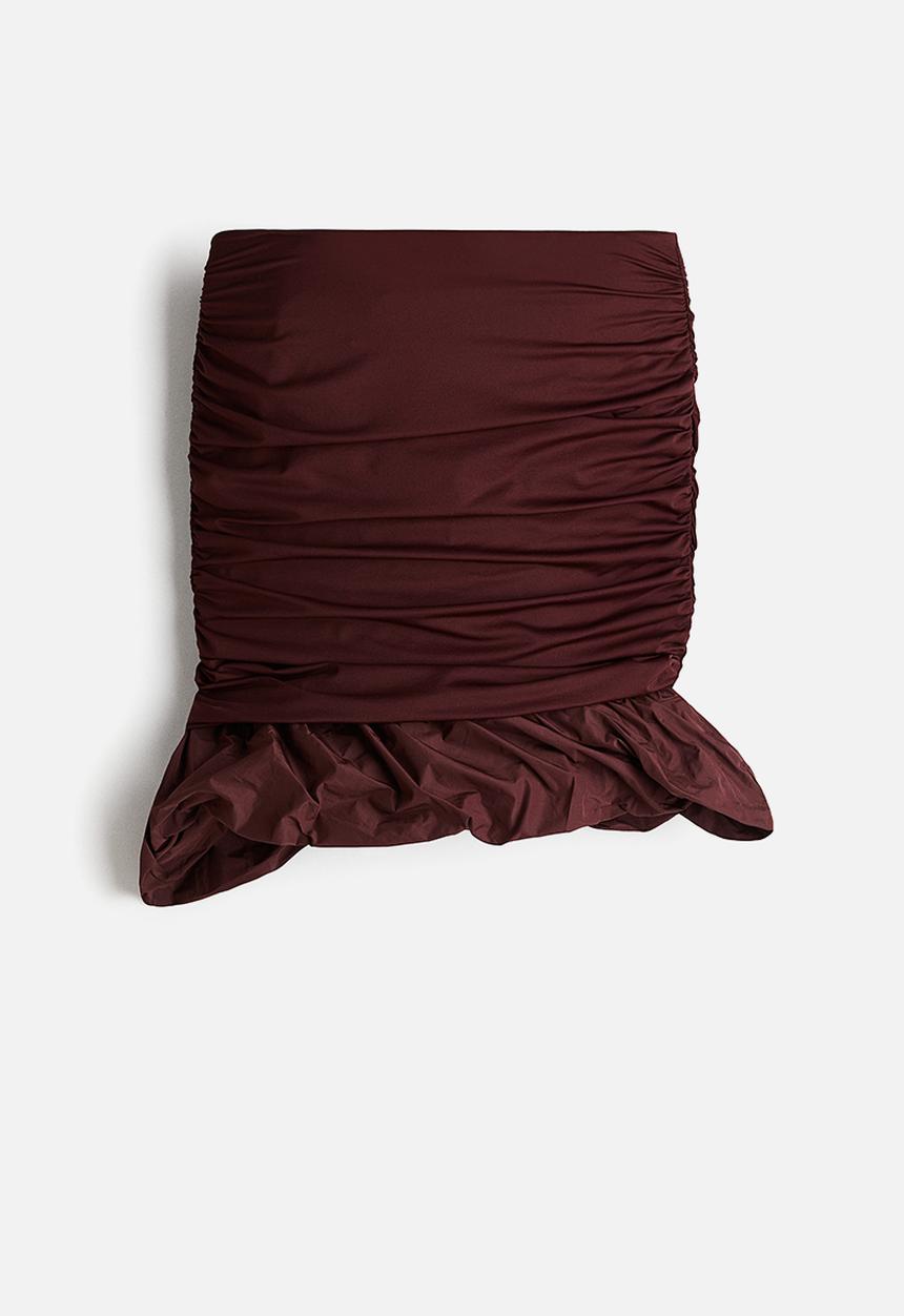 H&M - H&M Studio: Draped skirt - burgundy