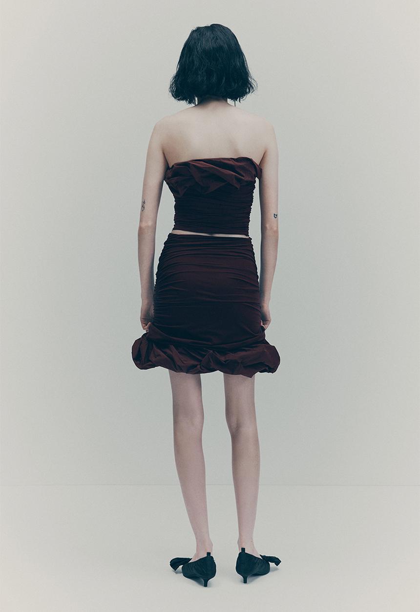 H&M - H&M Studio: Draped skirt - burgundy