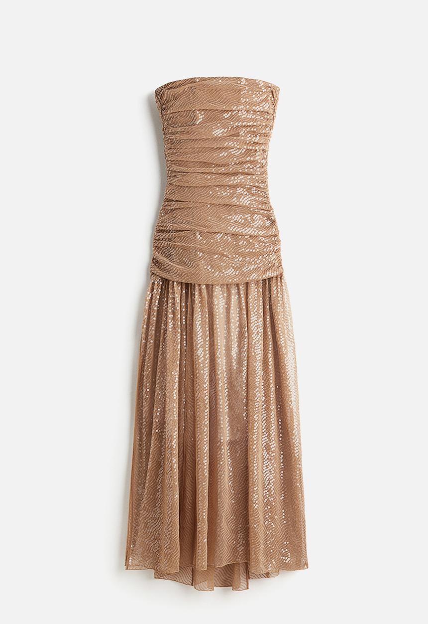 H&M - H&M Studio: Sequined evening gown - beige