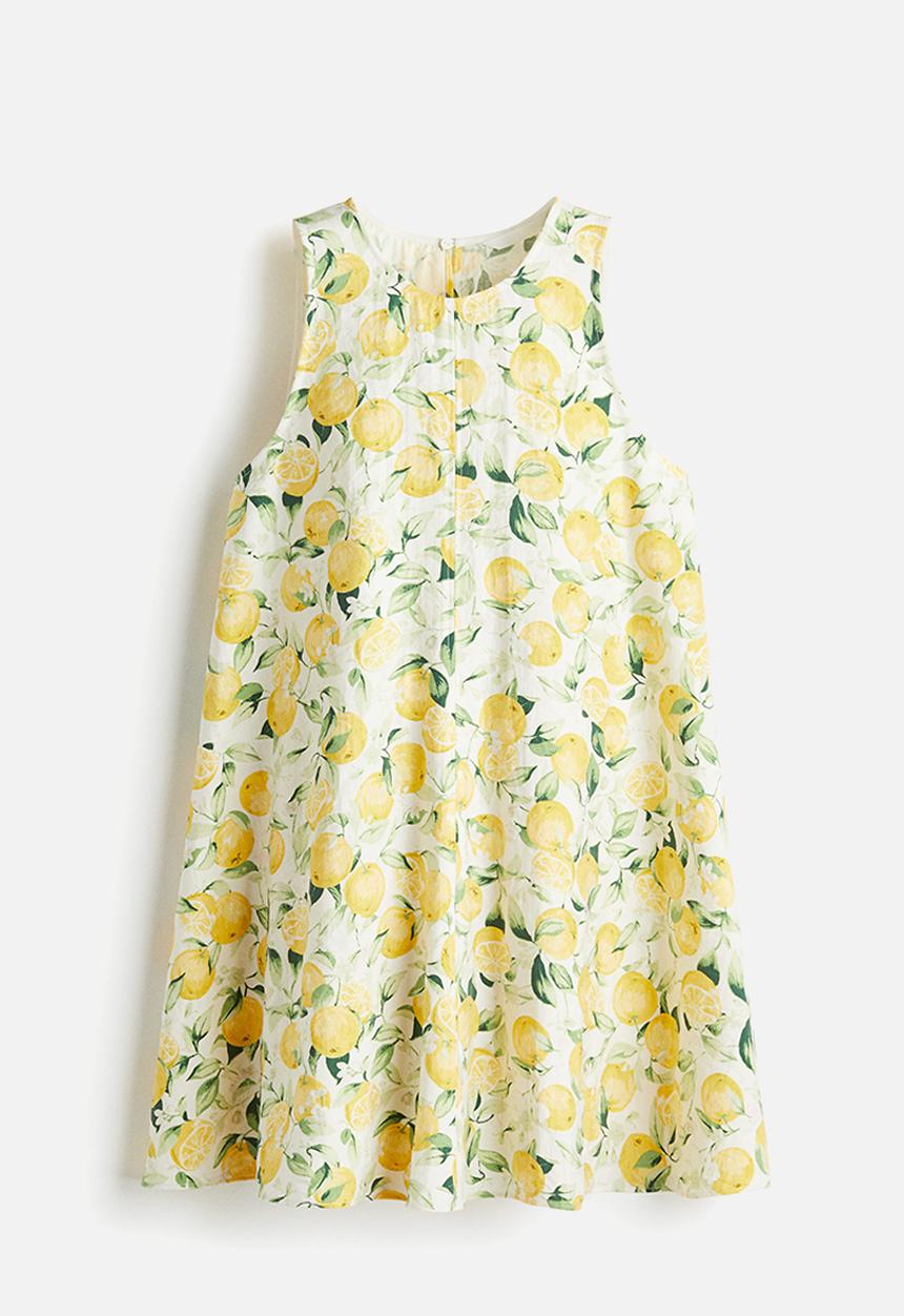 H&M - Shift dress - white/oranges
