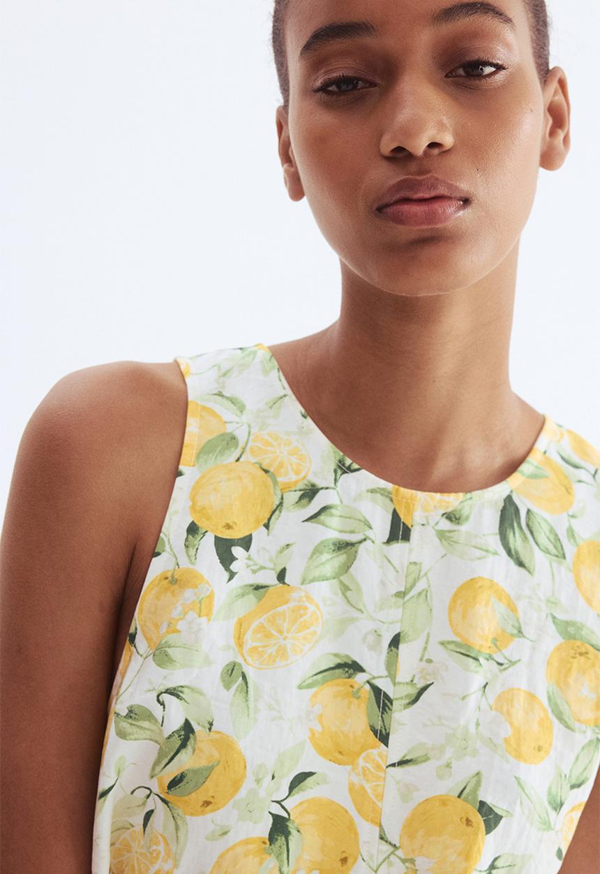 H&M - Shift dress - white/oranges