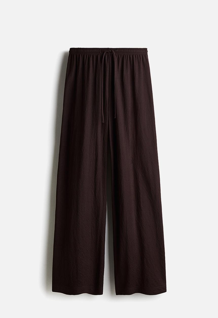 H&M - Wide pull-on trousers - dark brown 