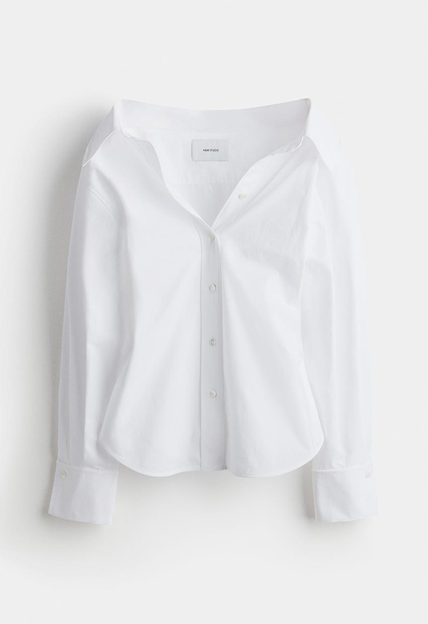 H&M - H&M Studio: Fitted cotton shirt - white