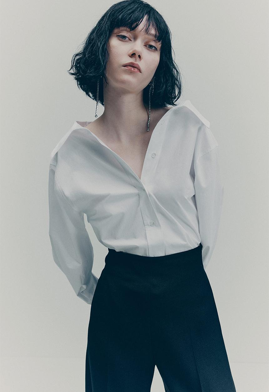 H&M - H&M Studio: Fitted cotton shirt - white