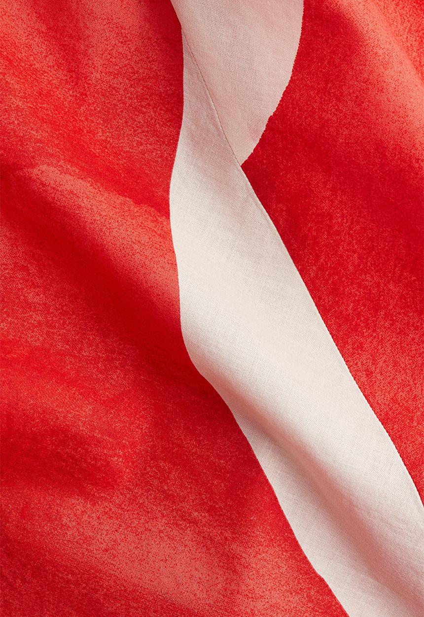H&M - Circular cotton skirt - red/patterned