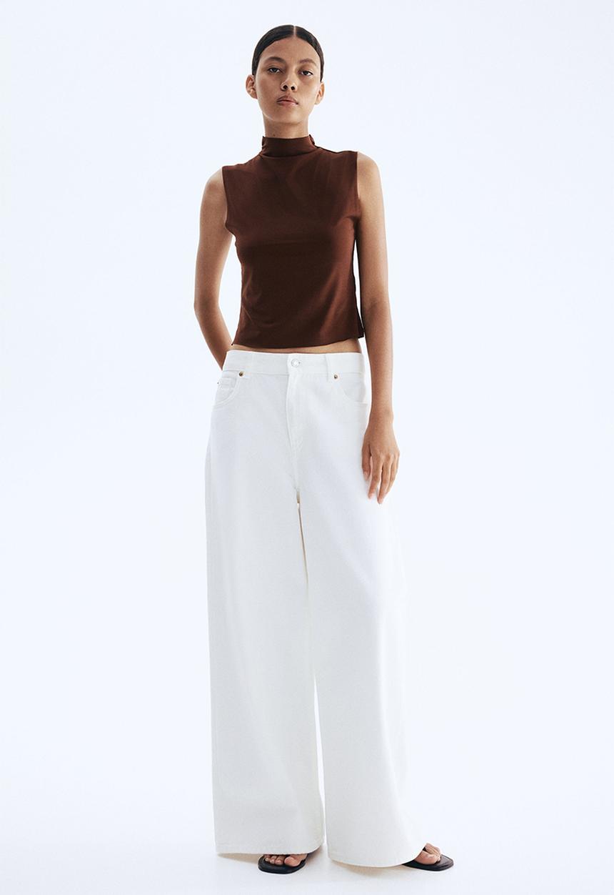H&M - Sleeveless turtleneck top - dark brown