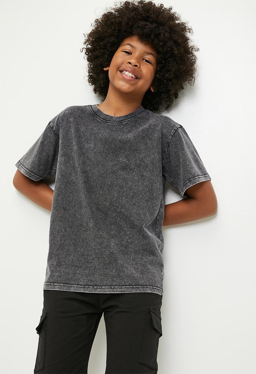 Pop Candy - Tie dye crew neck tee - charcoal black