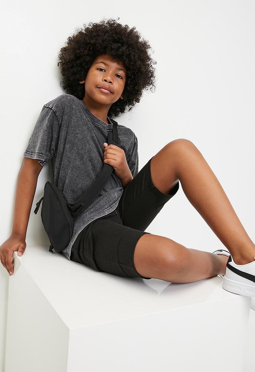 Pop Candy - Tie dye crew neck tee - charcoal black