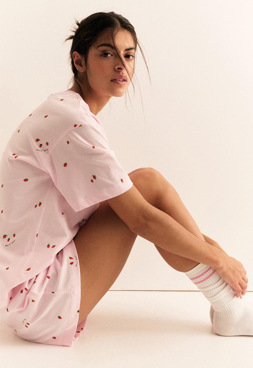 H&M - Printed pyjamas - powder pink strawberries