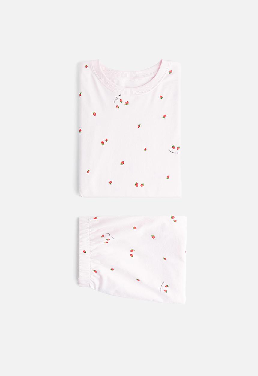 H&M - Printed pyjamas - powder pink strawberries