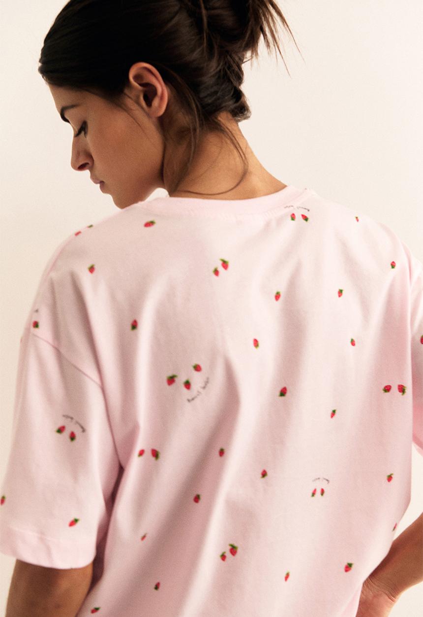 H&M - Printed pyjamas - powder pink strawberries
