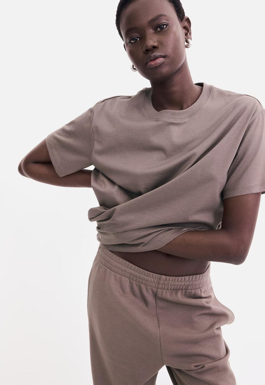 H&M - Cotton t-shirt - dark mole 