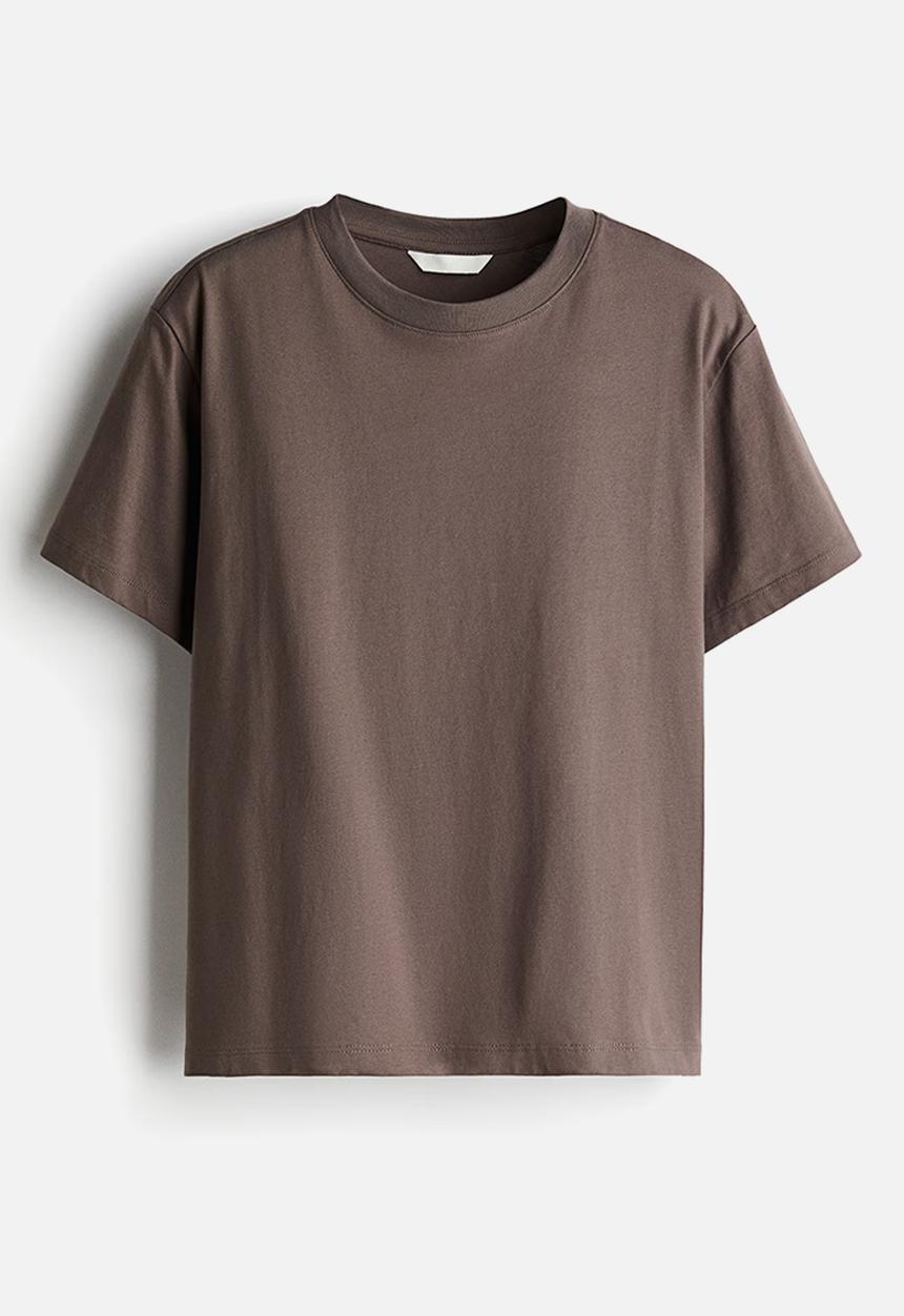 H&M - Cotton t-shirt - dark mole 