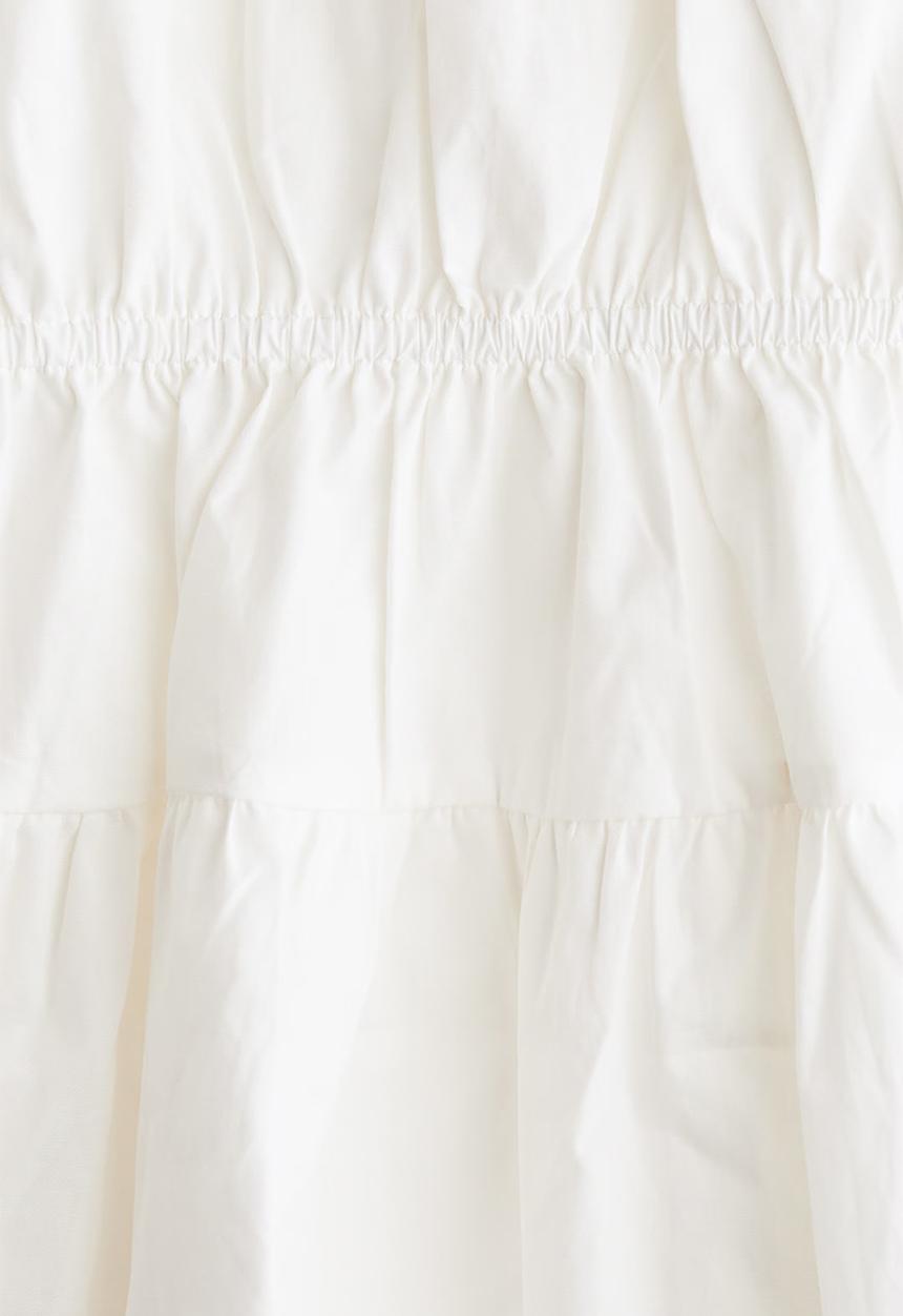 H&M - Drawstring-detail poplin dress - white