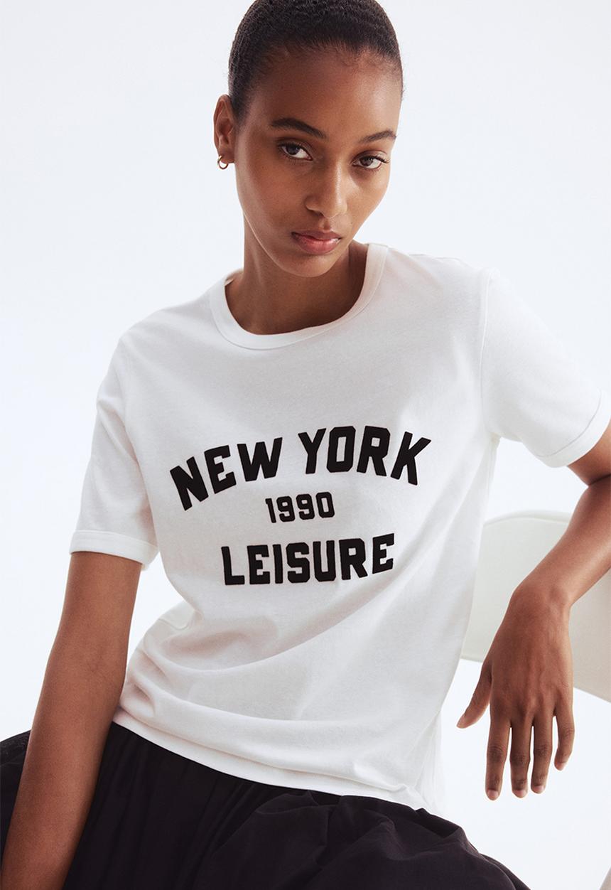 H&M - Print-motif T-shirt - white/new york