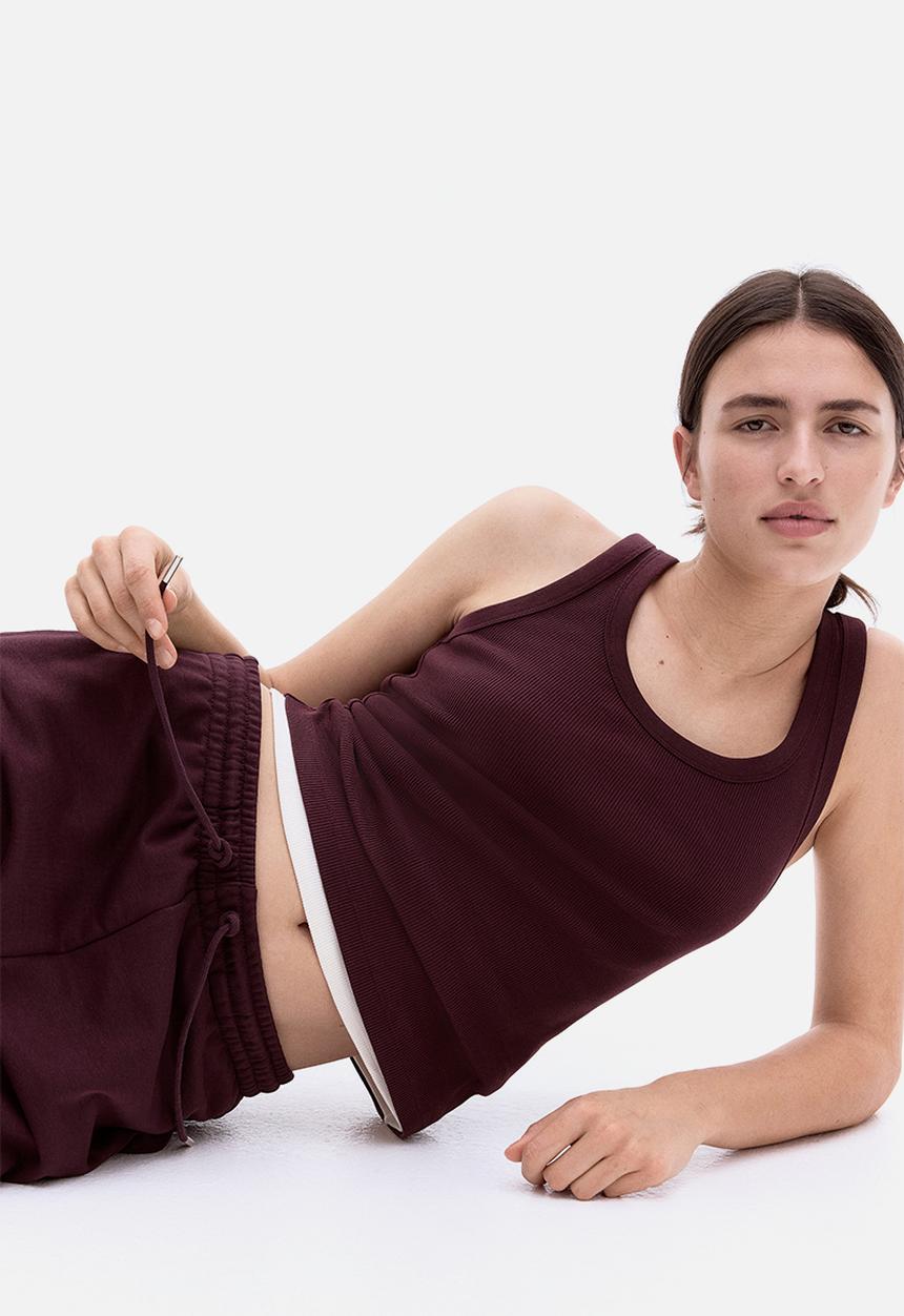 H&M - Ribbed vest top - burgundy 