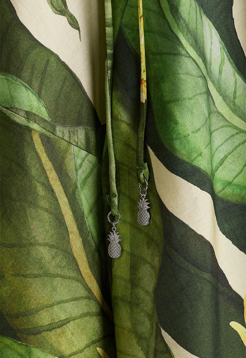 H&M - Voluminous maxi dress -green/patterned 