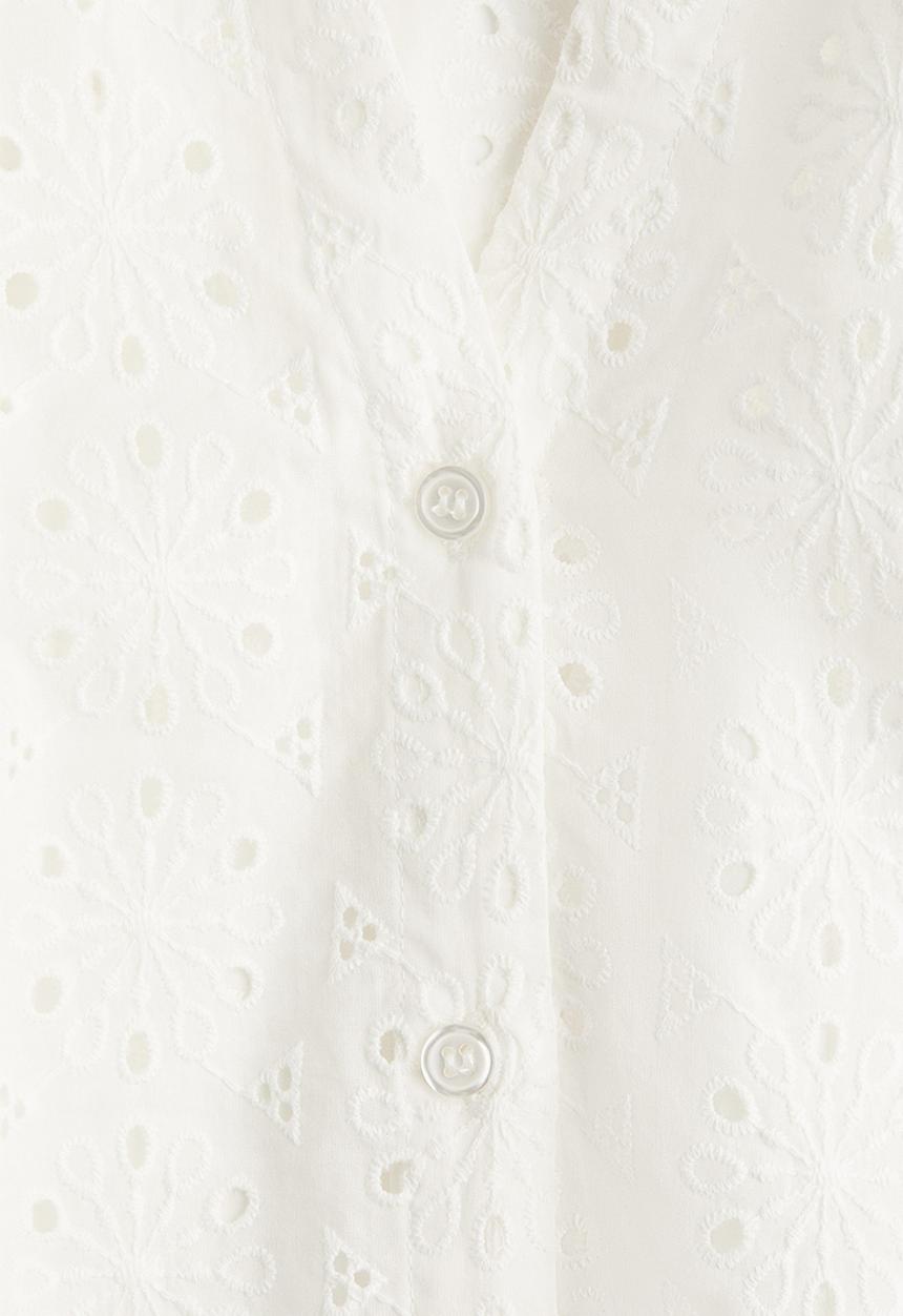 H&M - Broderie anglaise blouse - white