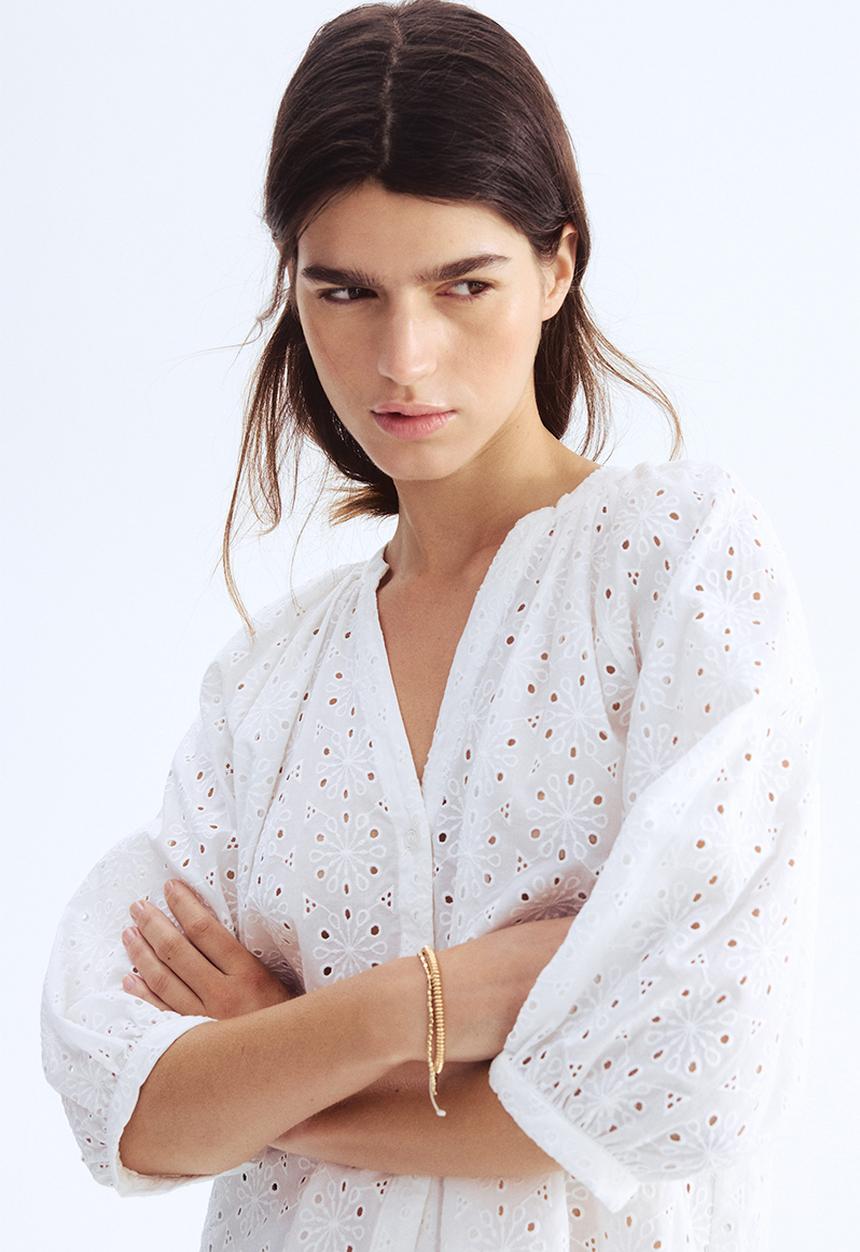 H&M - Broderie anglaise blouse - white