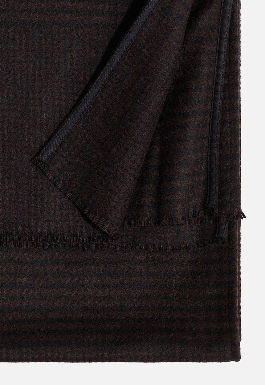 H&M - H&M Studio: Wool-blend scarf -  dark brown/checked
