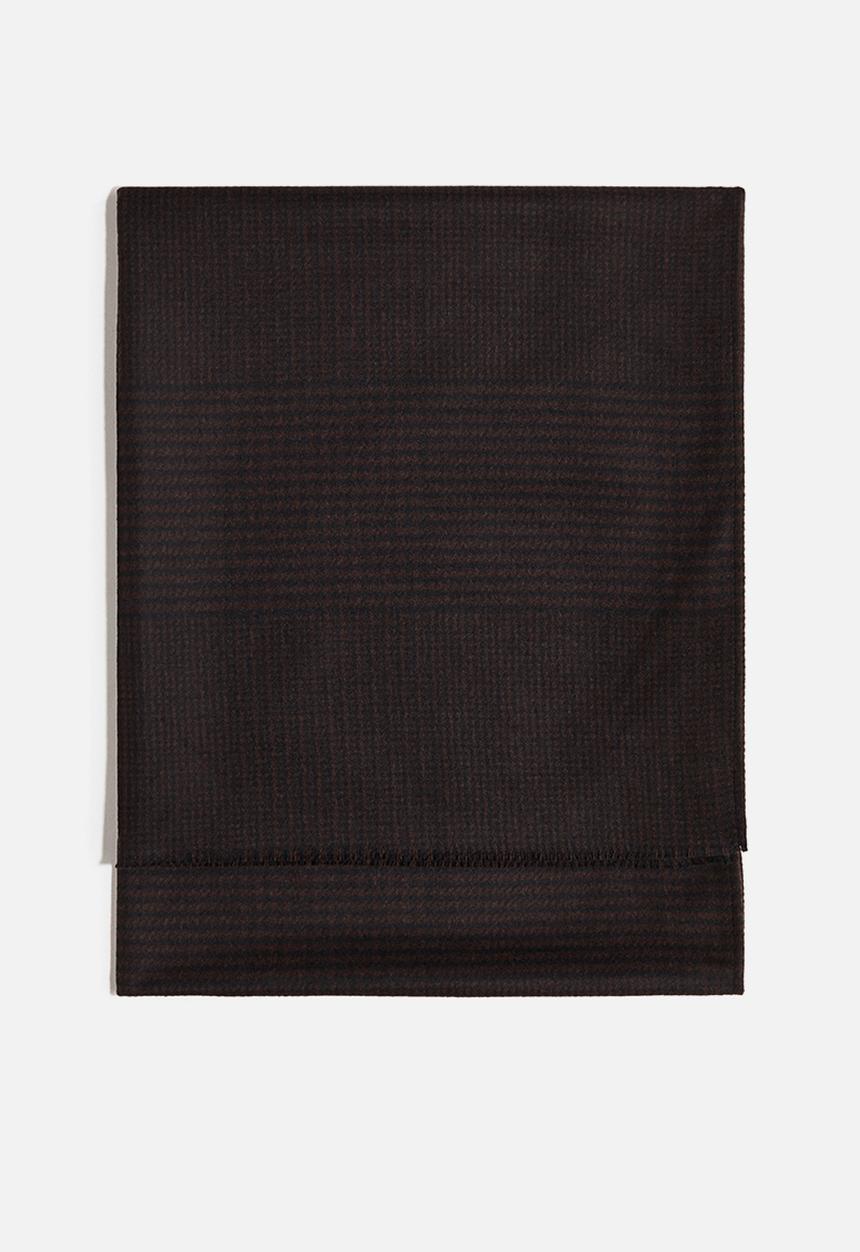H&M - H&M Studio: Wool-blend scarf -  dark brown/checked