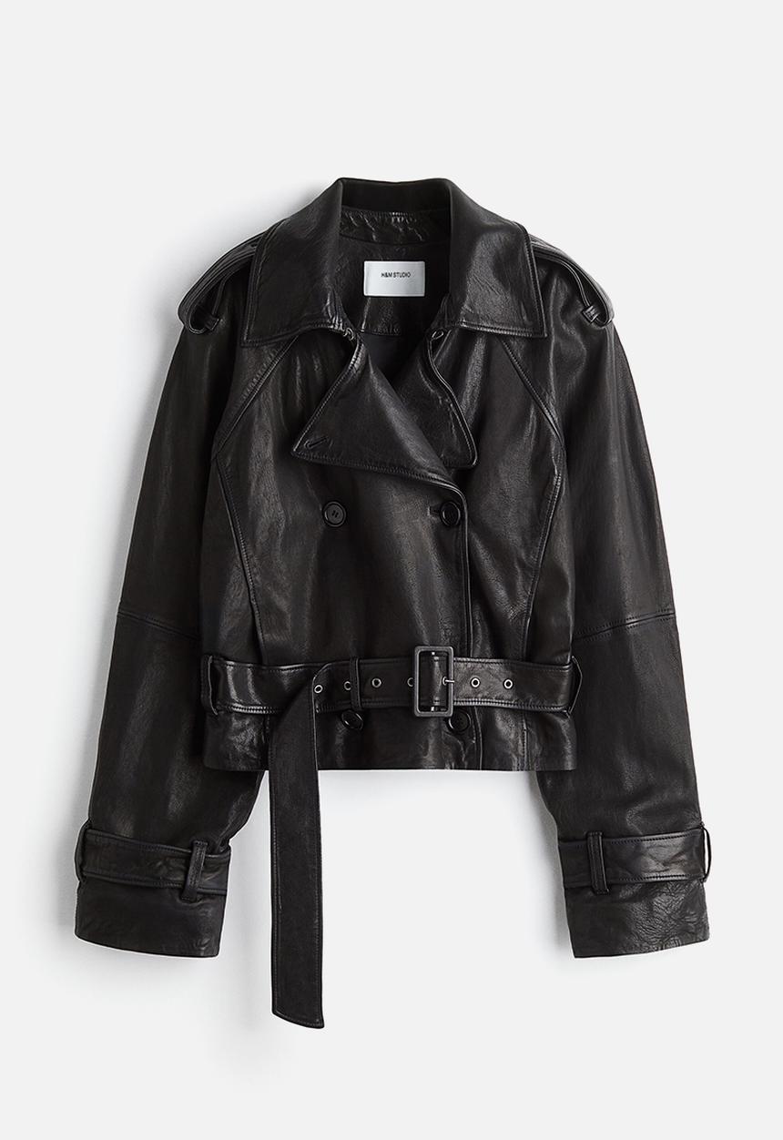 H&M - H&M Studio: Leather jacket - black