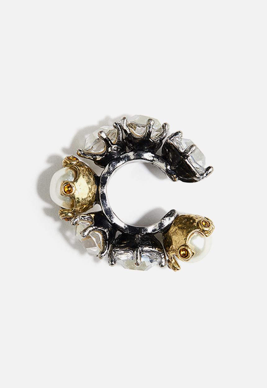 H&M - H&M Studio: Rhinestone ear cuff -  silver-coloured