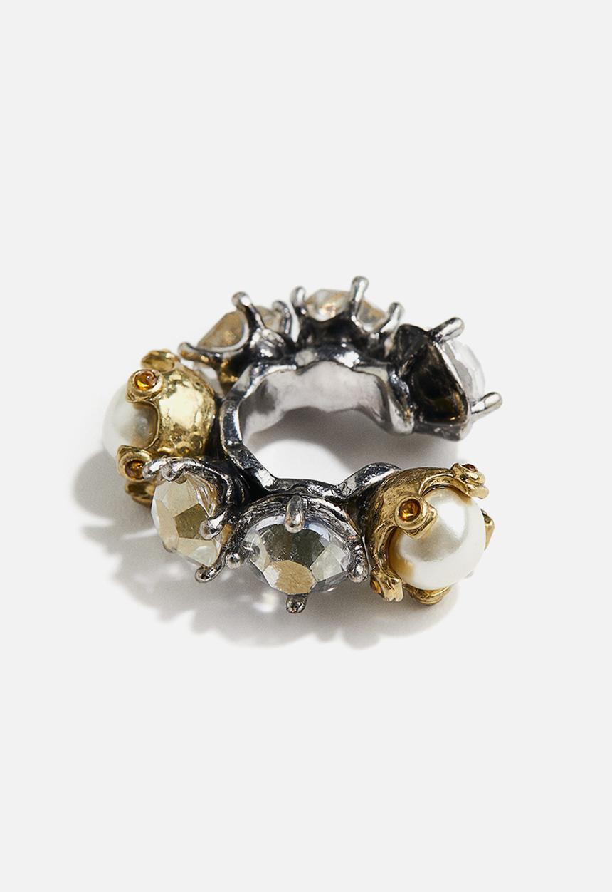 H&M - H&M Studio: Rhinestone ear cuff -  silver-coloured