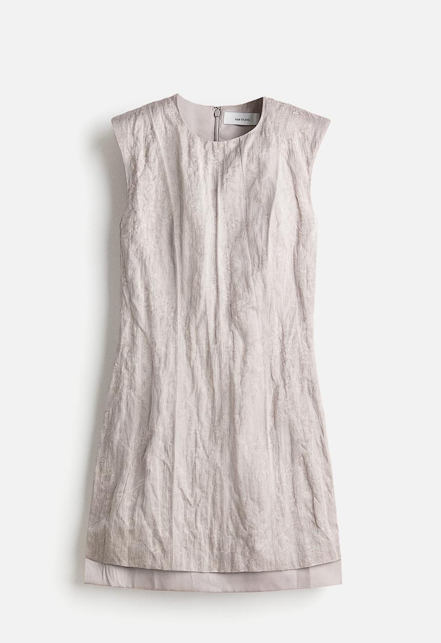 H&M - H&M Studio: Jacquard-weave dress - light greige 