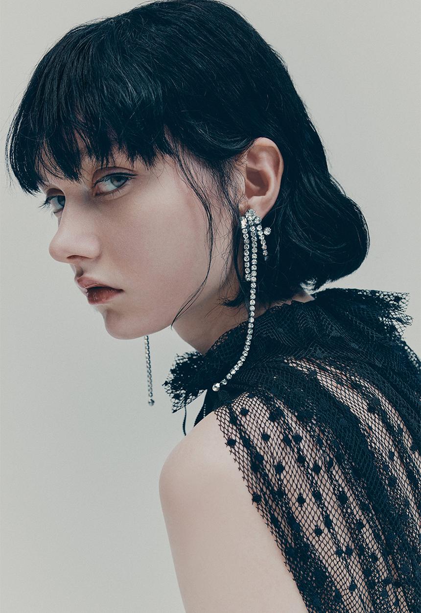 H&M - H&M Studio: Rhinestone dangle earrings - silver
