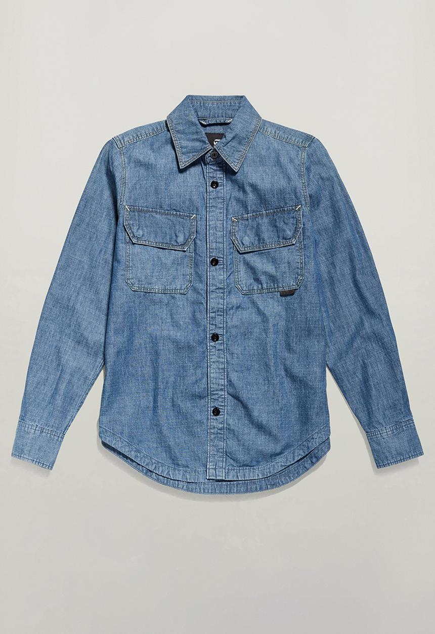 G-STAR - Flap Pocket Shirt l\s EV Wmn - Faded Cricket Blue