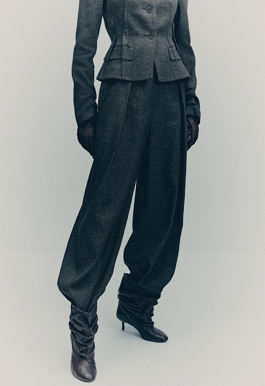 H&M - H&M Studio: Wool-blend suit trousers - dark grey