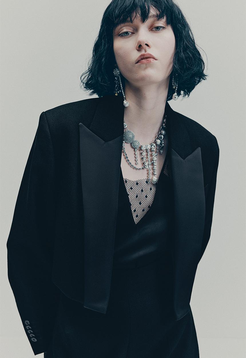 H&M - H&M Studio: Wool tuxedo blazer - black