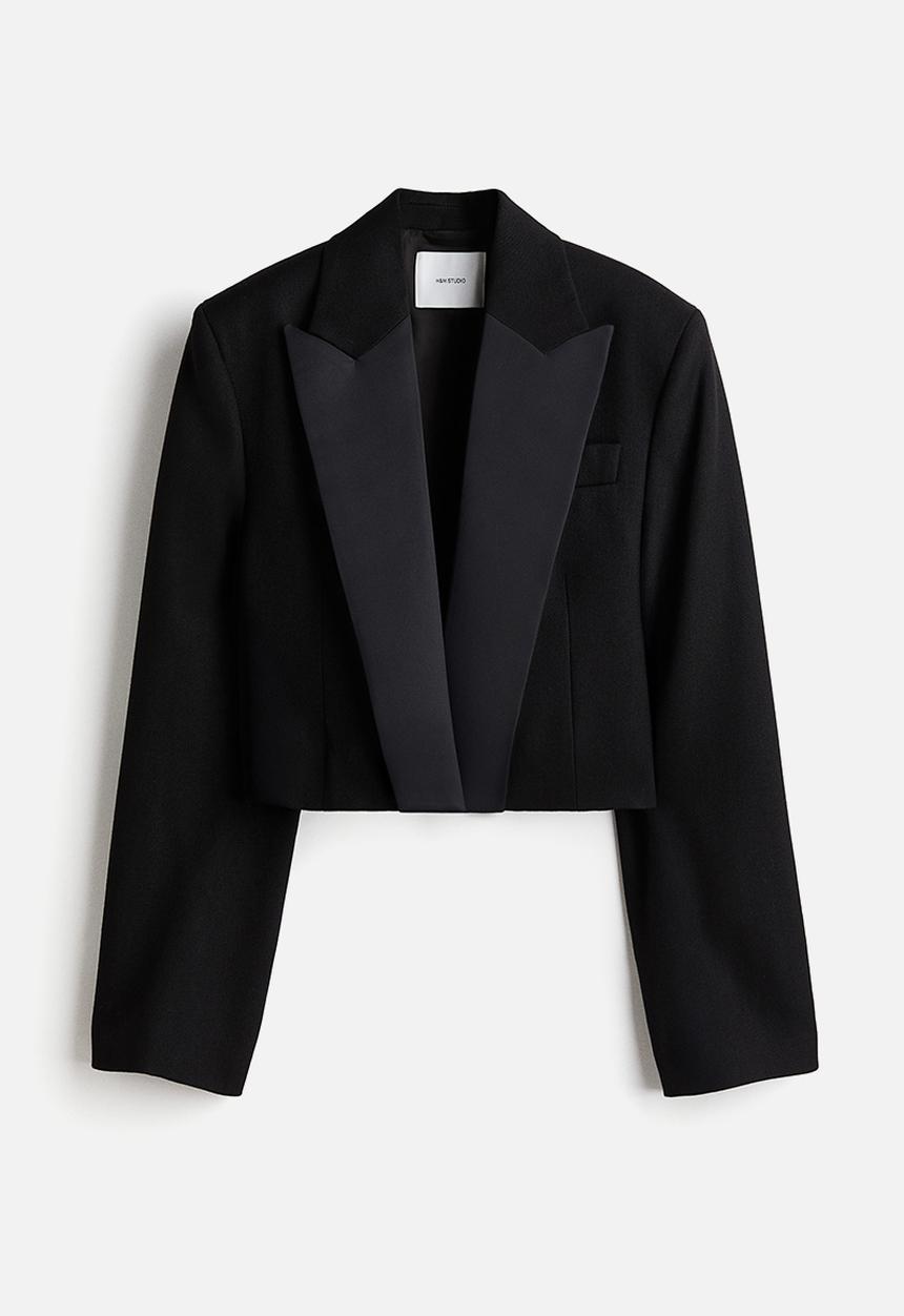 H&M - H&M Studio: Wool tuxedo blazer - black