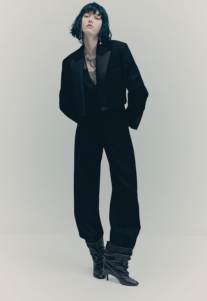 H&M - H&M Studio: Wool tuxedo blazer - black