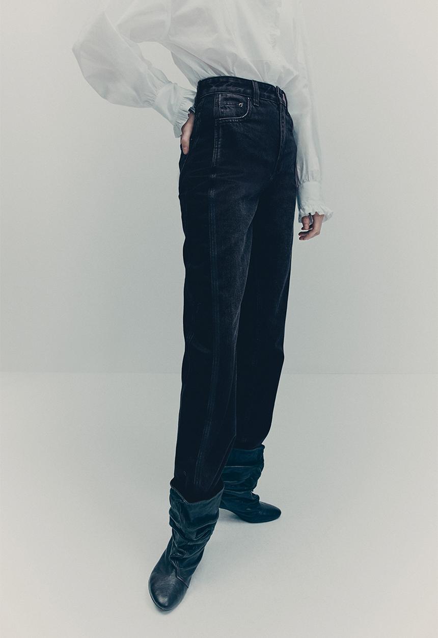 H&M - H&M Studio: Straight-leg jeans - black